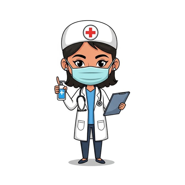 Cute Cartoon Doctor Character in Healthcare Cute Cartoon Doctor Character in Healthcare