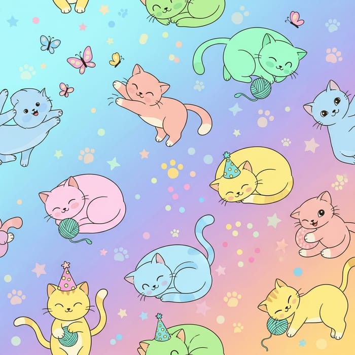 Playful Kids Cat Pattern for Fun Projects Playful Kids Cat Pattern for Fun Projects