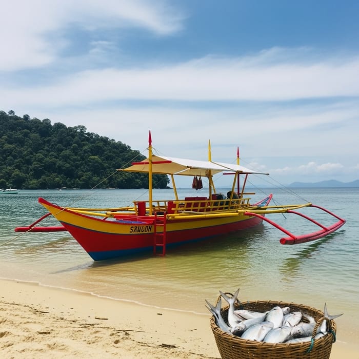 Tanga Boat Scene | Tropical Shore View Tanga Boat Scene | Tropical Shore View