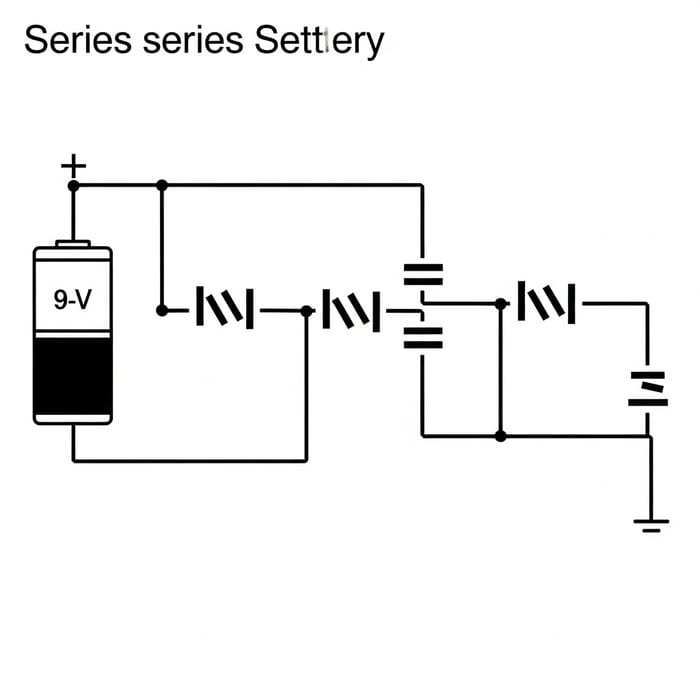 Simple Series Circuit with 9V Battery Layout