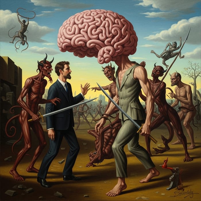 Surreal Mind War: Inner Demons Unleashed in Art