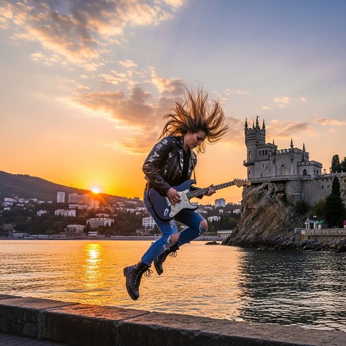 Taylor Momsen Dancing on Yalta City Embankment at Sunset Taylor Momsen Dancing on Yalta City Embankment at Sunset