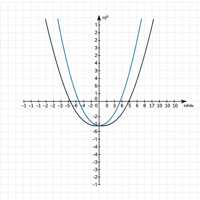 Mathematical Parabola on Grid with Numbered Axes