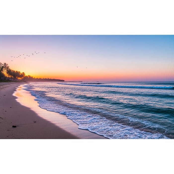 Serene Beach Sunset | Soft Pastel Colors, Pink & Orange Hues Serene Beach Sunset | Soft Pastel Colors, Pink & Orange Hues