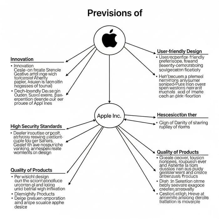 Detailed Conceptual Map of Apple Pro Visions: Innovation, Design, Security, Quality Detailed Conceptual Map of Apple Pro Visions: Innovation, Design, Security, Quality