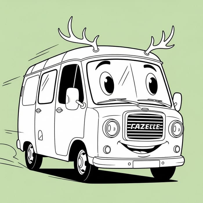 Personified GAZelle - Vintage Cartoon Van Design