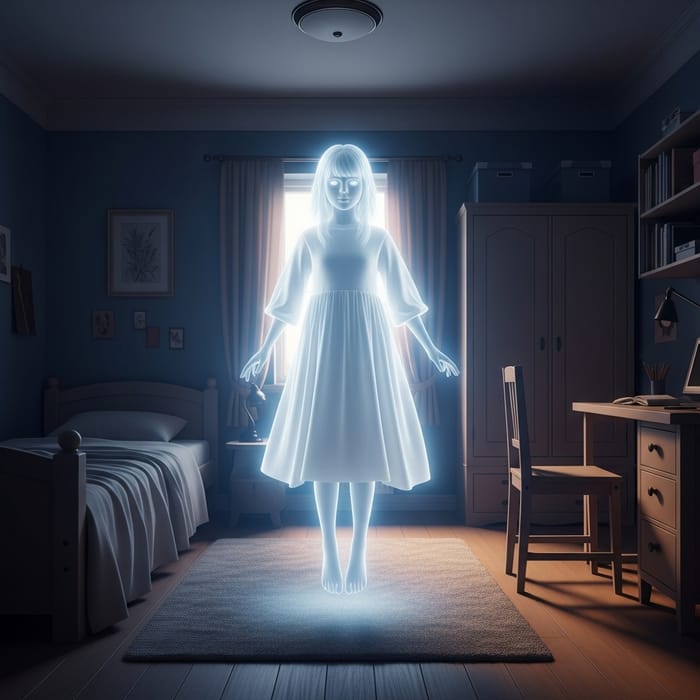 Ethereal Ghostly Girl | Spectral Beauty & Haunting Tranquility