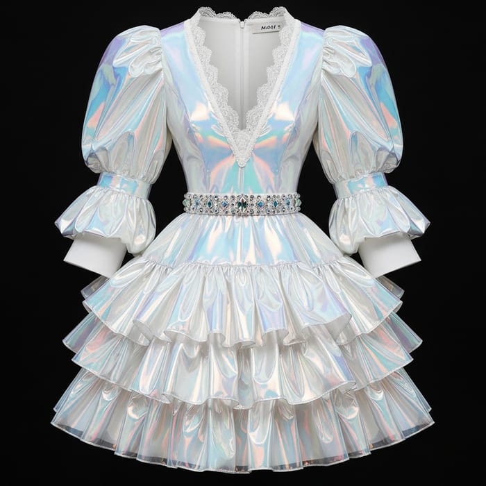 Queen of the IT Future Dress - Holographic Elegance for Modern Royalty Queen of the IT Future Dress - Holographic Elegance for Modern Royalty