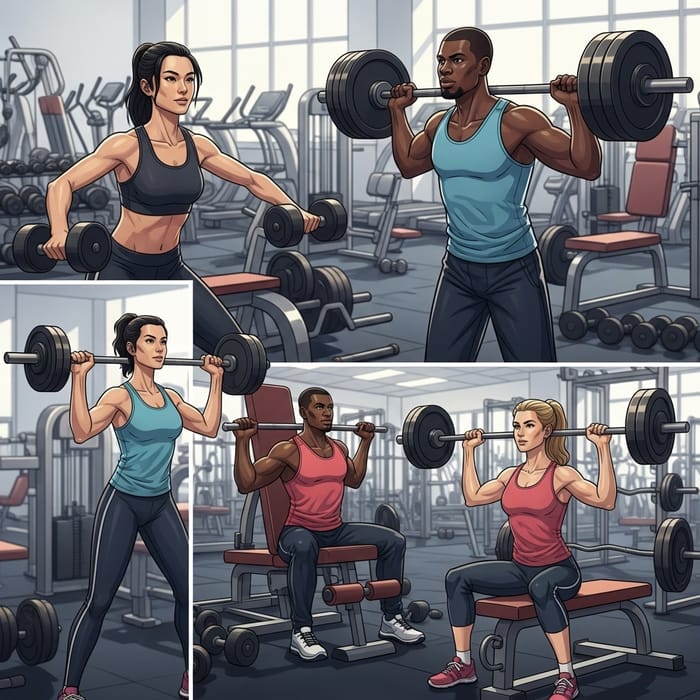Effective Shoulder Workout Exercises | Gym Illustration Effective Shoulder Workout Exercises | Gym Illustration