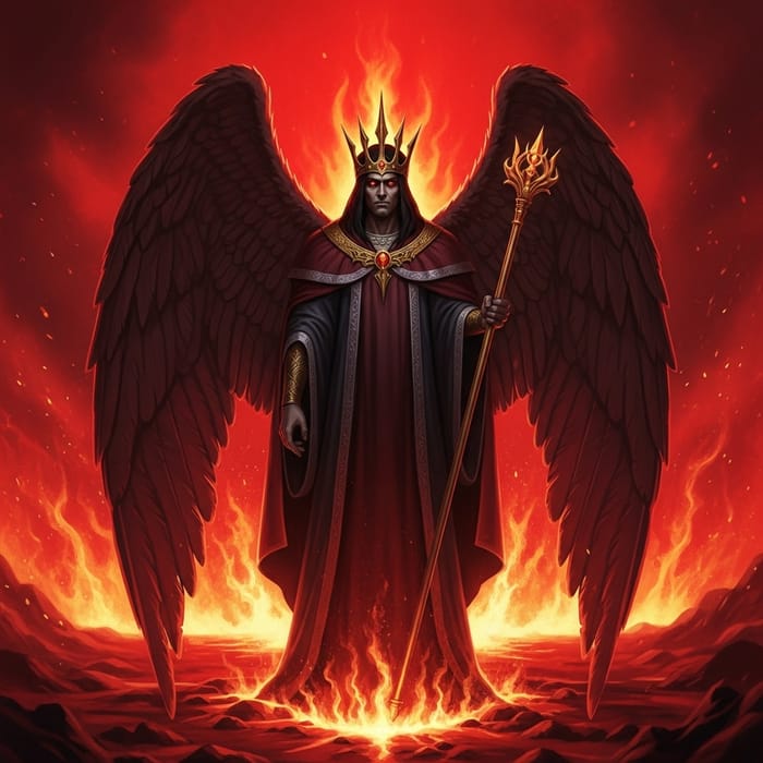 Lucifer - Symbolic Fallen Angel in Fiery Rebellion Lucifer - Symbolic Fallen Angel in Fiery Rebellion