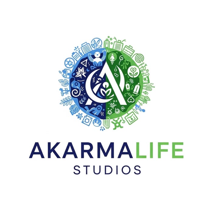 Logo Design for Akarmalife Studios | Vitality & Creativity Elements