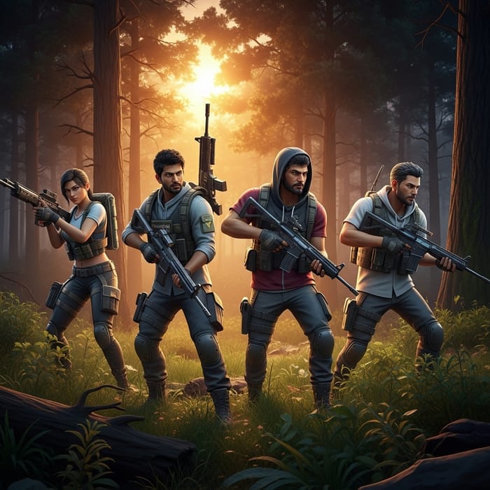 Intense Battle Royale in Dense Forest | FREE Fire Max