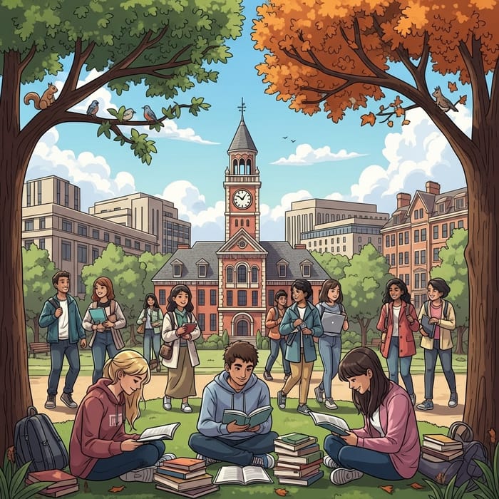 Vibrant University Campus with Diverse Students - uni-v Vibrant University Campus with Diverse Students - uni-v