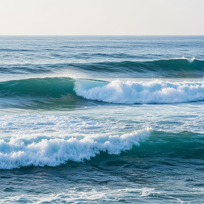 Abstract Ocean Waves: A Timeless Watercolor Beauty Abstract Ocean Waves: A Timeless Watercolor Beauty