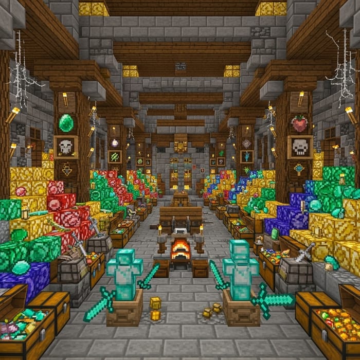 Expansive Stone and Wood Treasure Room for Minecraft Expansive Stone and Wood Treasure Room for Minecraft
