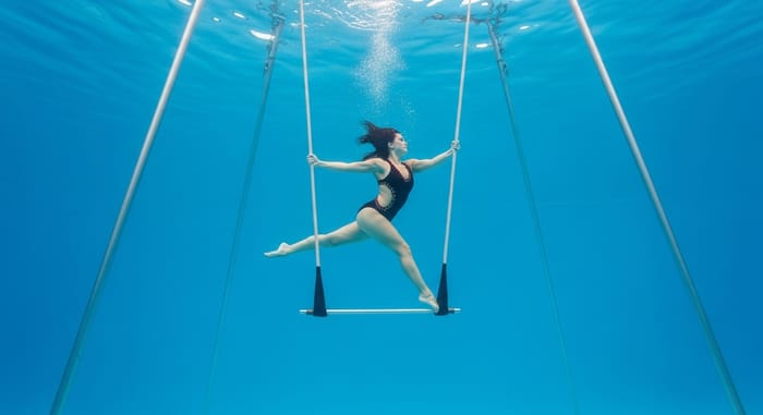 Circus Artist Darya Vintilova: Underwater Trapeze Performance
