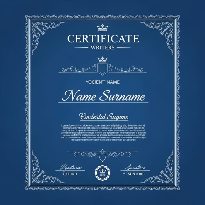 Elegant Royal Writer Certificate Template