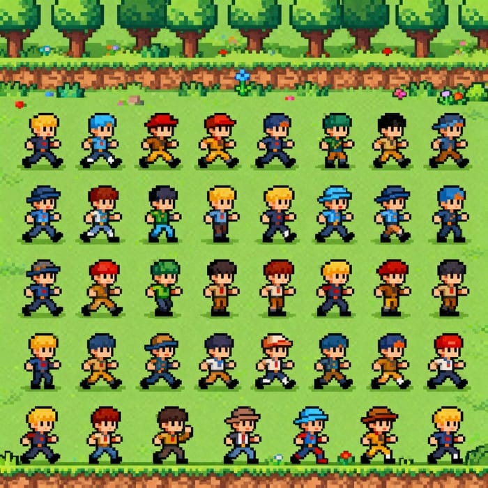 Pixel Art Game Sprite Sheet for Indie Games Pixel Art Game Sprite Sheet for Indie Games
