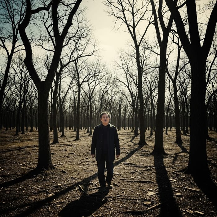 Profound Image of Lost Human in the Wilderness