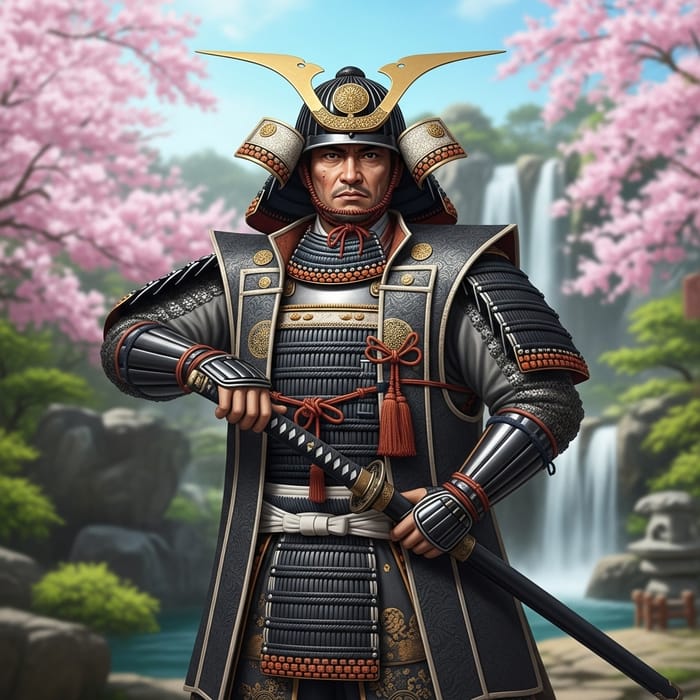 Authentic Samurai in Traditional Attire