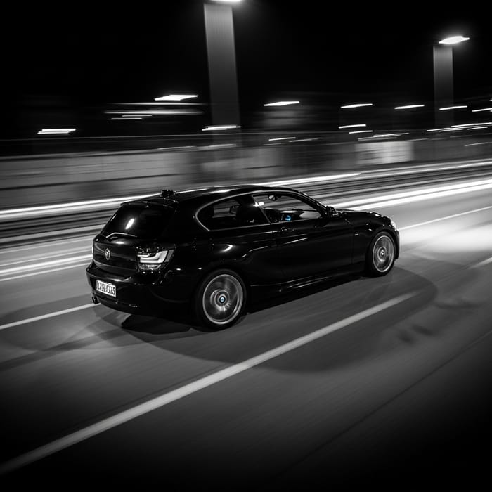 Sleek Black BMW 118d in Urban Street Racing Sleek Black BMW 118d in Urban Street Racing