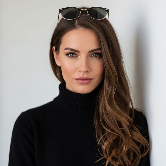 Realistic Caucasian Model Portrait | Minimalistic Background