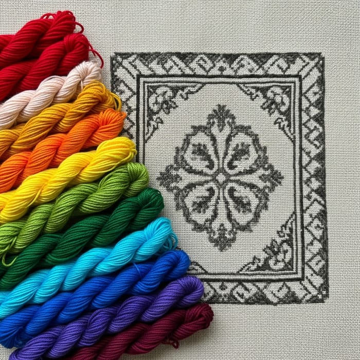 Monk Cloth Punch Needle Design - Vibrant Symfonie Yarns Monk Cloth Punch Needle Design - Vibrant Symfonie Yarns