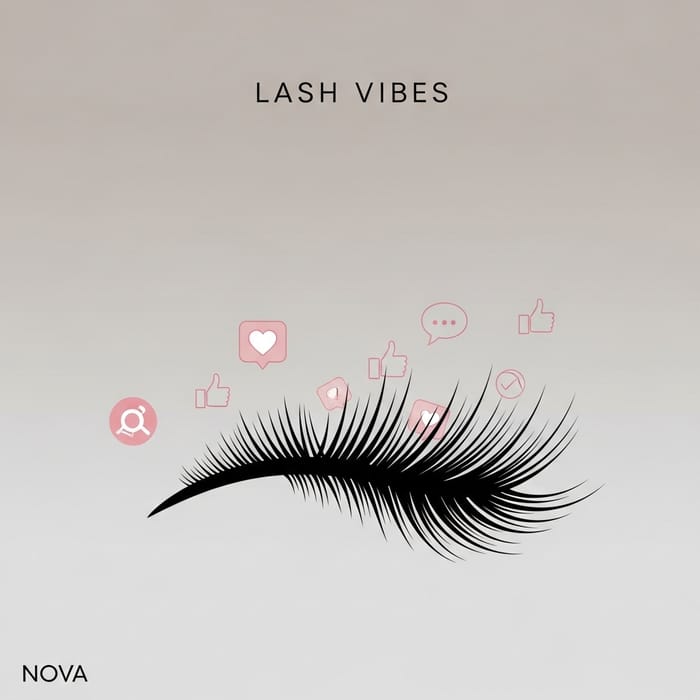 Stylized Eyelashes & Social Media Icons Cover Design Stylized Eyelashes & Social Media Icons Cover Design