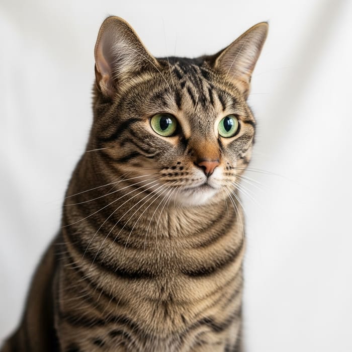 Beautiful Tabby Cat with Intense Gaze and Unique Fur Patterns Beautiful Tabby Cat with Intense Gaze and Unique Fur Patterns