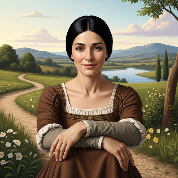 Modern Mona Lisa: Portrait of Tranquility Modern Mona Lisa: Portrait of Tranquility