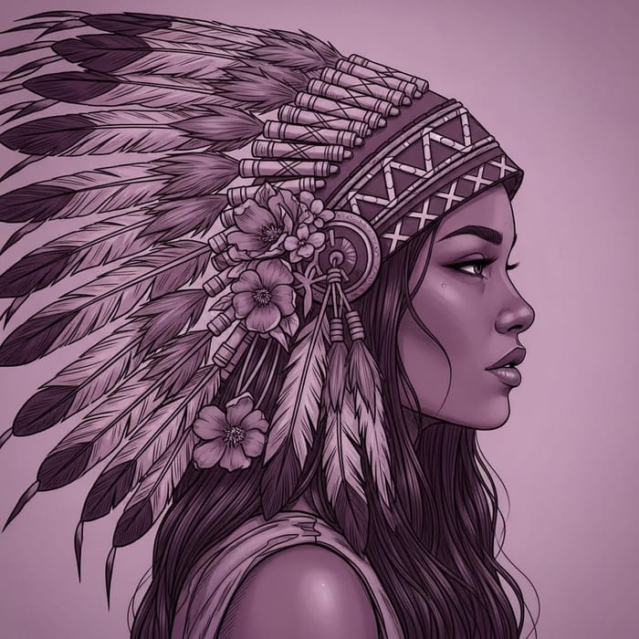 Beautiful Brown Skin Woman in Neutral Colors with Purple Tones