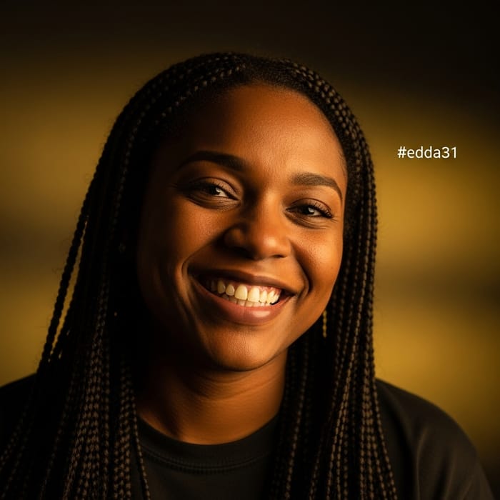 Happy Person Smiling Positively | Contenta Person with Yellow Background Happy Person Smiling Positively | Contenta Person with Yellow Background