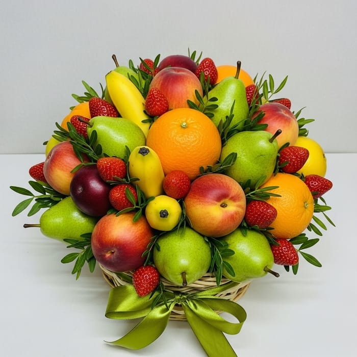 Fresh Fruit Bouquet: Colorful Peaches, Strawberries & More