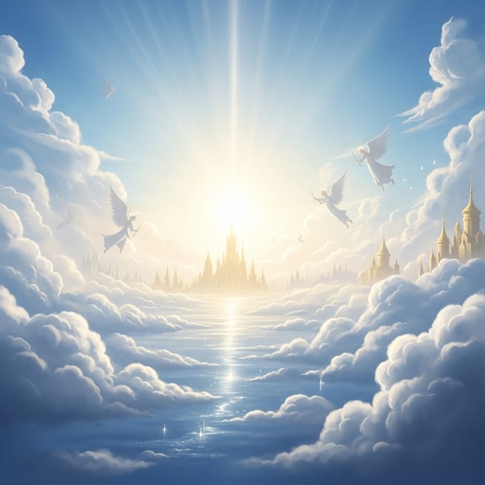 Ethereal Heaven: Breathtaking Cloudscapes and Angelic Figures