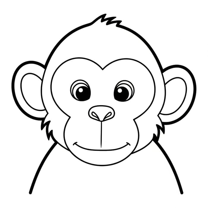 Cute Monkey Coloring Page for Toddlers Cute Monkey Coloring Page for Toddlers
