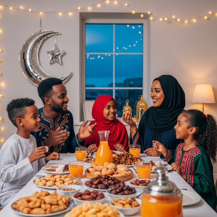 Somali Family Celebrating Ramadan with Traditional Delicacies | Joyous Celebration