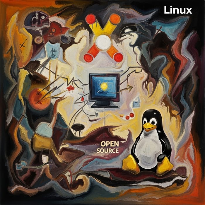 Linux Abstract Expressionism Art | Unique Open Source Technology