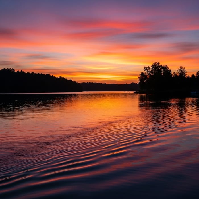 Tranquil Sunset Over Lake Tranquil Sunset Over Lake