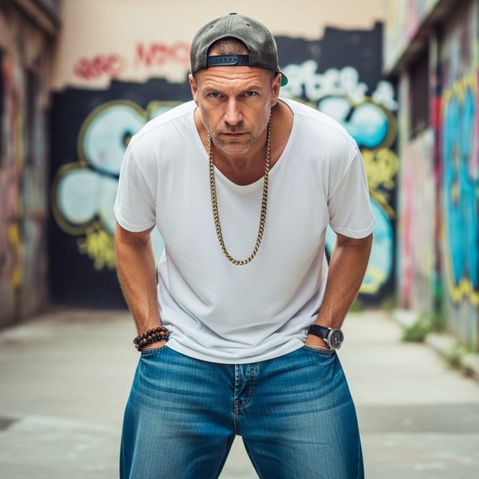 Eminem Hip-Hop Style in Urban Setting Eminem Hip-Hop Style in Urban Setting