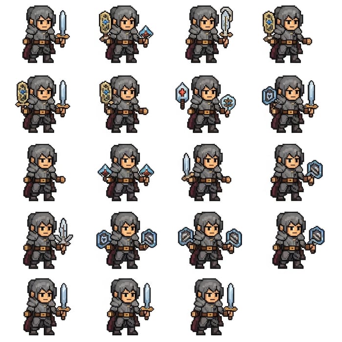 Pixel Art Sprite Sheet: RPG Character Design Pixel Art Sprite Sheet: RPG Character Design