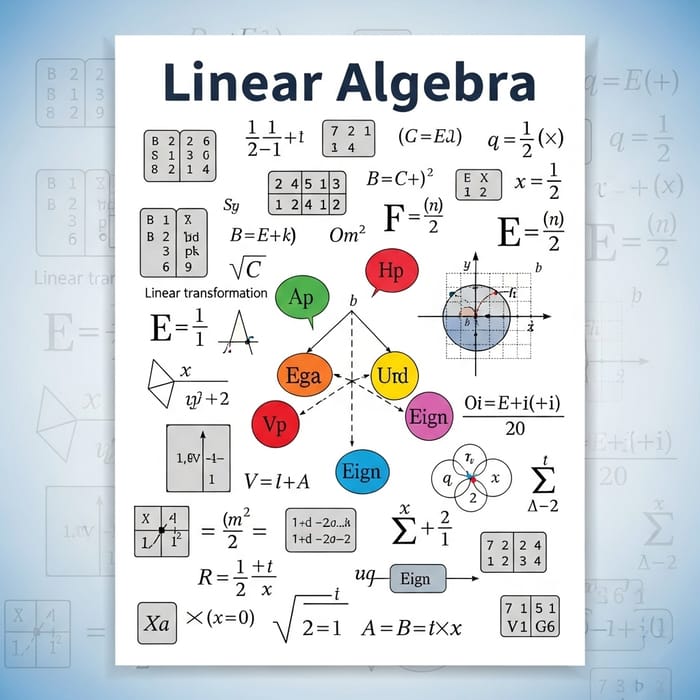 Detailed and Colorful Poster on Linear Algebra