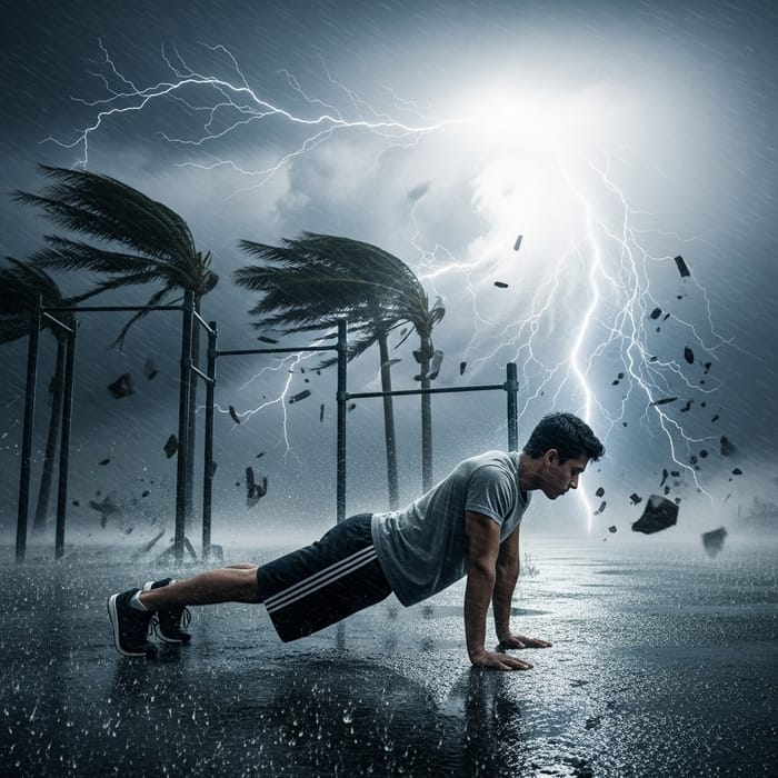 Calisthenics in Hurricane Fury
