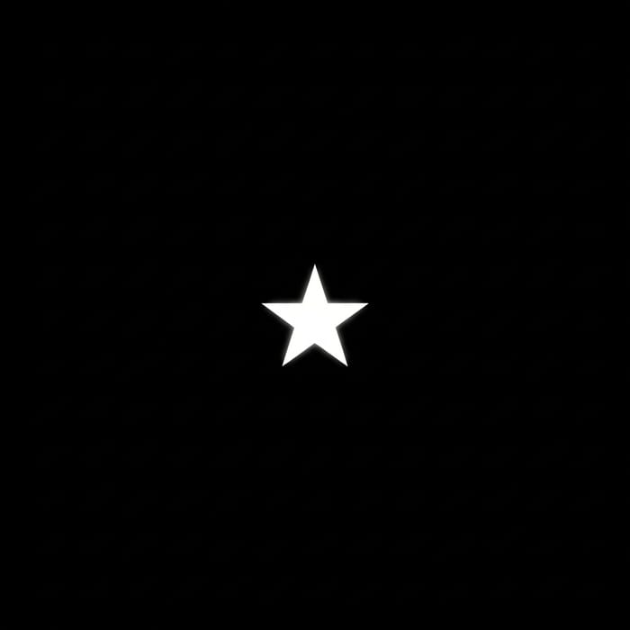 Minimalist Star on Black Background Art