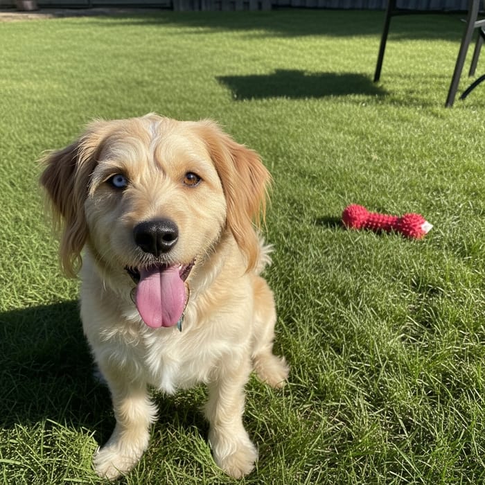 Adorable Cream and Brown Shaggy Dog