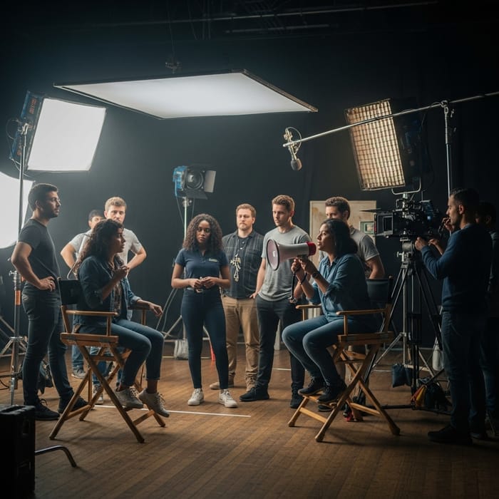 Diverse Movie Set in Action: Behind the Scenes of a Filmdreh