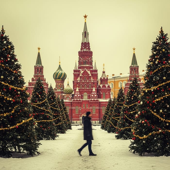 Snow-Covered Morning at Moscow's Historical Museum: A Winter Wonderland Snow-Covered Morning at Moscow's Historical Museum: A Winter Wonderland