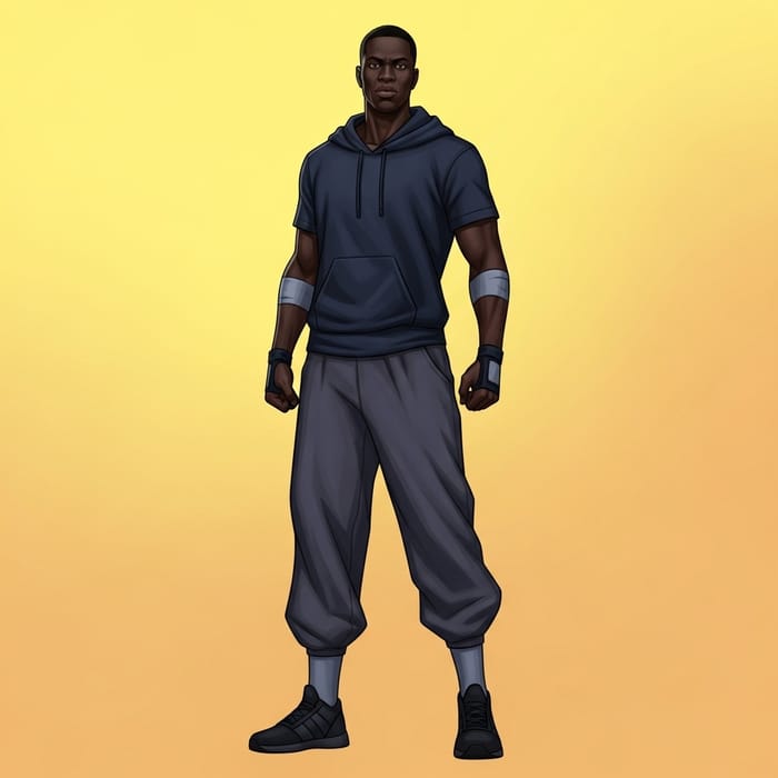 Strong Black Hero in Baggy Clothes Strong Black Hero in Baggy Clothes