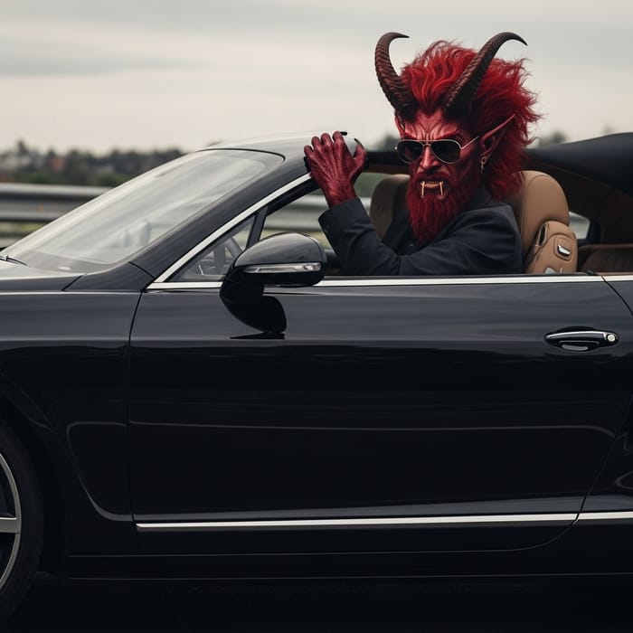 Sultry Red-Haired Demon Cruising in Stylish Black Bentley Sultry Red-Haired Demon Cruising in Stylish Black Bentley