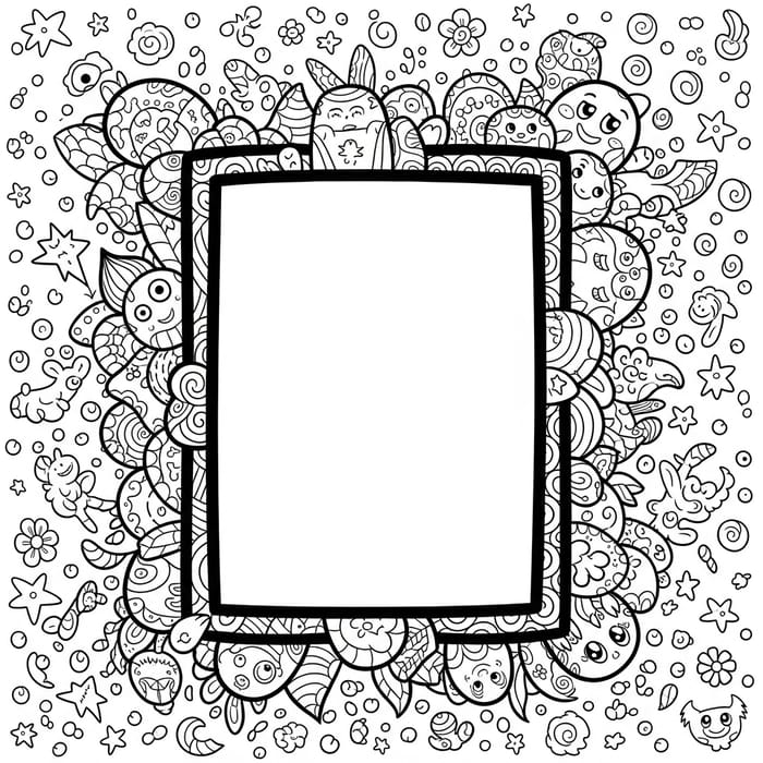 Magical Picture Frame Coloring Page for Kids & Adults | Creative Designs