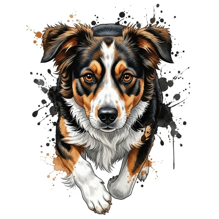 Captivating Wildlife Dog Portrait in Watercolor and Ink Captivating Wildlife Dog Portrait in Watercolor and Ink